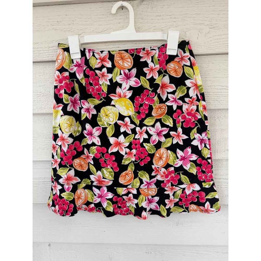 Briggs New York Fruit Floral Skirt Size 10 Lemon Cherry Print - Picture 5 of 6